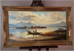 Rybacy na jeziorze Chiemsee - Helmuth Stadelhofer (1914-1979)