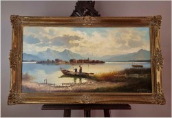 Rybacy na jeziorze Chiemsee - Helmuth Stadelhofer (1914-1979)