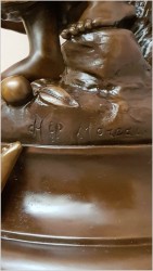 STARA FIGURA Z PRAWDZIWEGO BRĄZU 28KG - HIPPOLYTE MOREAU (1832-1927) ORYGINAŁ XIXw!