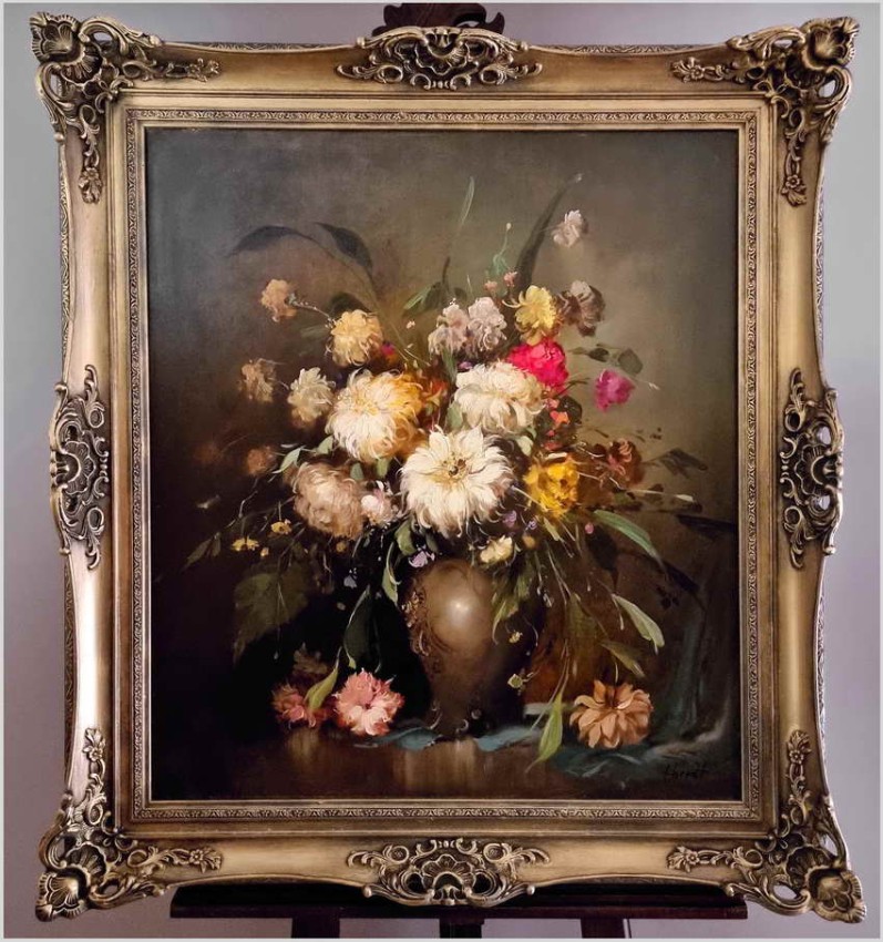 Pałacowe malarstwo! Kwiaty w wazonie -Sygn. Horrat (Germany XXw.)