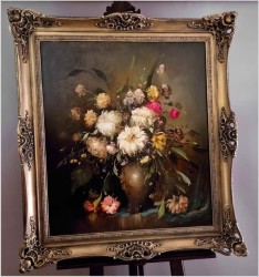 Pałacowe malarstwo! Kwiaty w wazonie -Sygn. Horrat (Germany XXw.)