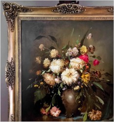 Pałacowe malarstwo! Kwiaty w wazonie -Sygn. Horrat (Germany XXw.)