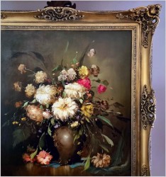 Pałacowe malarstwo! Kwiaty w wazonie -Sygn. Horrat (Germany XXw.)