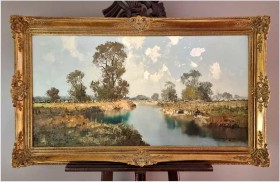 Technika szpachlowa! Krajobraz Worpswede - Erich Paulsen *1932