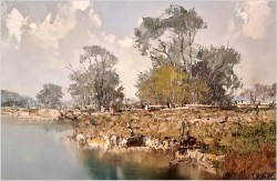 Technika szpachlowa! Krajobraz Worpswede - Erich Paulsen *1932