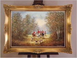 Barwne malarstwo olejne! Na polowaniu - Theo Beckmann *1921