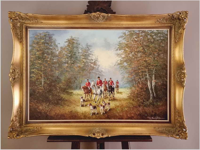 Barwne malarstwo olejne! Na polowaniu - Theo Beckmann *1921