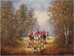 Barwne malarstwo olejne! Na polowaniu - Theo Beckmann *1921