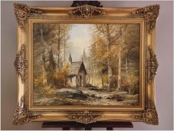 Tajemniczy las z kapliczką - Josef Kugler (Österreich ur 1913 - 2011r.)