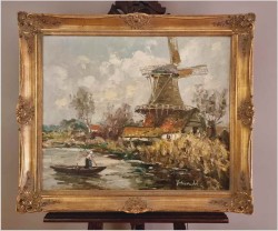 Rarytas! Krajobraz z wiatrakiem - Harry Haerendel (1896 - 1991)