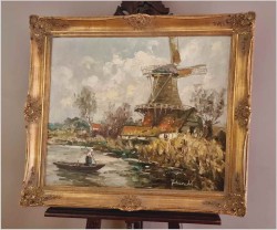 Rarytas! Krajobraz z wiatrakiem - Harry Haerendel (1896 - 1991)