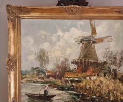 Rarytas! Krajobraz z wiatrakiem - Harry Haerendel (1896 - 1991)