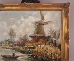 Rarytas! Krajobraz z wiatrakiem - Harry Haerendel (1896 - 1991)