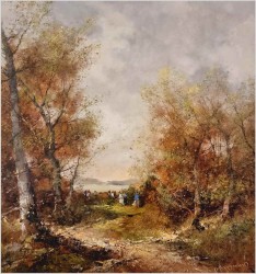 Pejzaż ze sztafażem! Letni spacer - Ingfried Paul Henze-Morro (1925-2013)