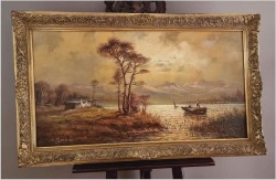 Obraz olejny w panoramie! Zachód słońca - Carol spree  *1907