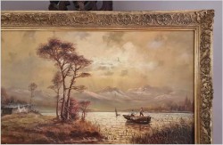 Obraz olejny w panoramie! Zachód słońca - Carol spree  *1907