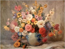 Malarstwo aukcyjne! Kwiaty w wazonie - Theodor Becher *1889