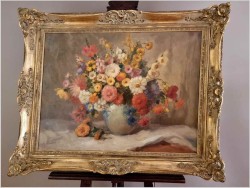 Malarstwo aukcyjne! Kwiaty w wazonie - Theodor Becher *1889