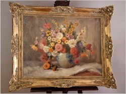 Malarstwo aukcyjne! Kwiaty w wazonie - Theodor Becher *1889