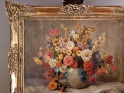 Malarstwo aukcyjne! Kwiaty w wazonie - Theodor Becher *1889