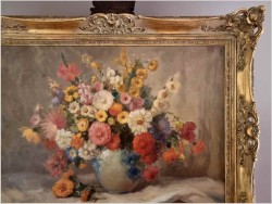 Malarstwo aukcyjne! Kwiaty w wazonie - Theodor Becher *1889