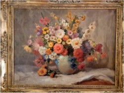 Malarstwo aukcyjne! Kwiaty w wazonie - Theodor Becher *1889