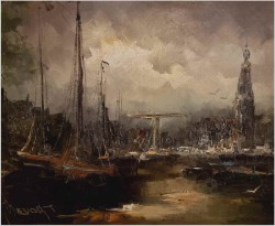 Nabrzeże portowe - Johannes Hubertus Hendrikus BÉVORT (1917-1996)