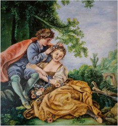 Obraz olejny  "Cztery pory roku - wiosna" - w/g Francois Boucher XXw.