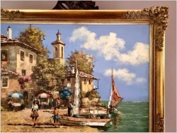 Obraz śródziemnomorski! Jezioro Garda - Henry Housier (French *1905)