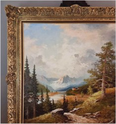 Krajobraz z widokiem na rzekę Inn w Tyrolu - Gustaw Weiss/Guwe