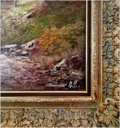 Krajobraz z widokiem na rzekę Inn w Tyrolu - Gustaw Weiss/Guwe