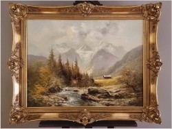 Pejzaż alpejski - Josef Kugler (Österreich ur 1913 - 2011r.)