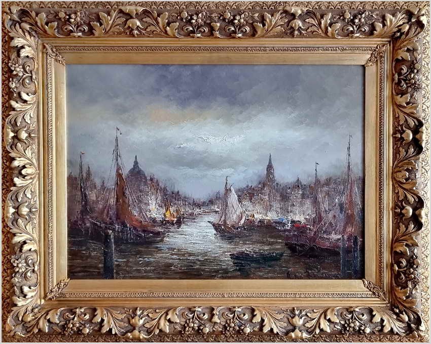 Inwestycja! Haven von Amsterdam - Sygn. Peter BROUWER  (1935-2010)