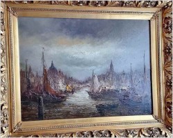 Inwestycja! Haven von Amsterdam - Sygn. Peter BROUWER  (1935-2010)