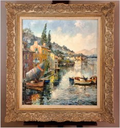 Technika Szpachlowa! Krajobraz śródziemnomorski - Paul Elbergo *1917