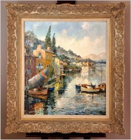 Technika Szpachlowa! Krajobraz śródziemnomorski - Paul Elbergo *1917