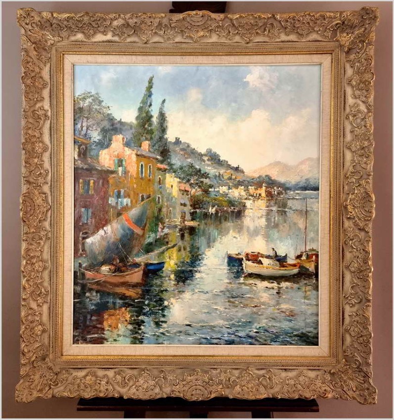 Technika Szpachlowa! Krajobraz śródziemnomorski - Paul Elbergo *1917