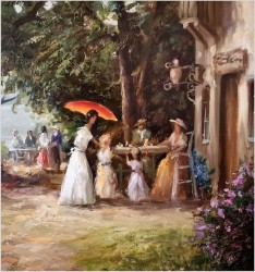 Pałacowe malarstwo! Barwna scena rodzajowa - Lothar Klein *1911