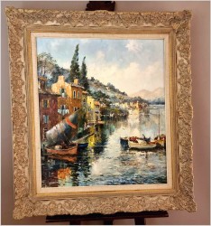 Technika Szpachlowa! Krajobraz śródziemnomorski - Paul Elbergo *1917