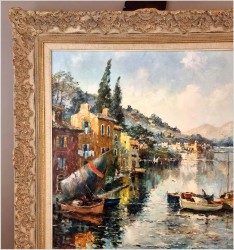 Technika Szpachlowa! Krajobraz śródziemnomorski - Paul Elbergo *1917