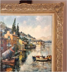 Technika Szpachlowa! Krajobraz śródziemnomorski - Paul Elbergo *1917