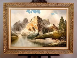 Super Panorama! Jezioro Eibsee z widokiem na Zugspitze - J.E. Lemke *1916