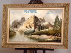 Super Panorama! Jezioro Eibsee z widokiem na Zugspitze - J.E. Lemke *1916