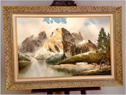 Super Panorama! Jezioro Eibsee z widokiem na Zugspitze - J.E. Lemke *1916