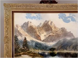 Super obraz! Jezioro Eibsee z widokiem na Zugspitze - J.E. Lemke *1916 