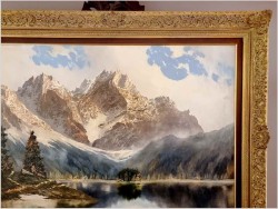 Super obraz! Jezioro Eibsee z widokiem na Zugspitze - J.E. Lemke *1916 