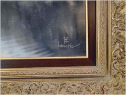 Super obraz! Jezioro Eibsee z widokiem na Zugspitze - J.E. Lemke *1916 