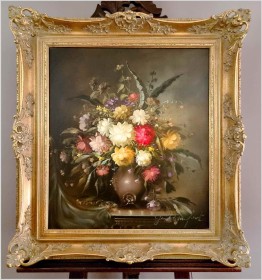 Obraz olejny! Bukiet flamandzkich kwiatów - Gerhard Merfort *1927