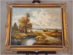 Sianokosy nad jeziorem Chiemsee - Otmar Lederer (Munchen *1926)