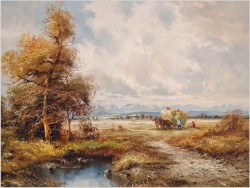 Sianokosy nad jeziorem Chiemsee - Otmar Lederer (Munchen *1926)